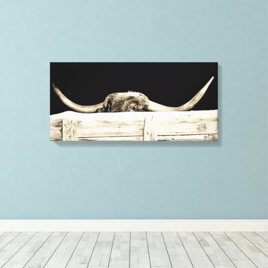 Peking longhorn canvas afdruk (Insitu (Houten vloer))