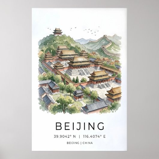 Peking Muurkunstprint, Keizerlijke Daken Poster (Voorkant)