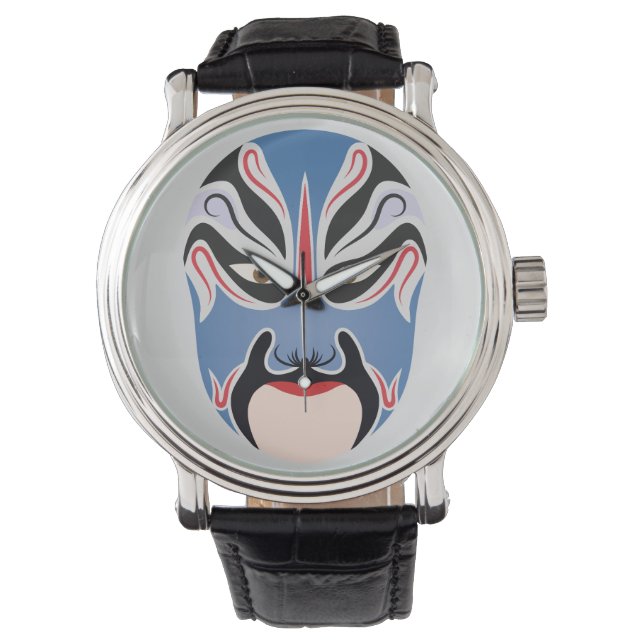 Peking opera make-up Lu Meng Horloge (Voorkant)