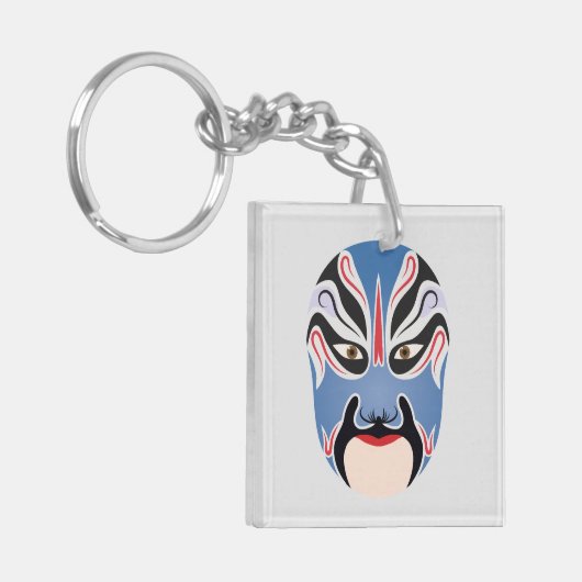 Peking opera make-up Lu Meng Sleutelhanger (Voorkant Links)