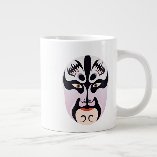 Peking opera make-up Zhang Fei Grote Koffiekop (Rechts)