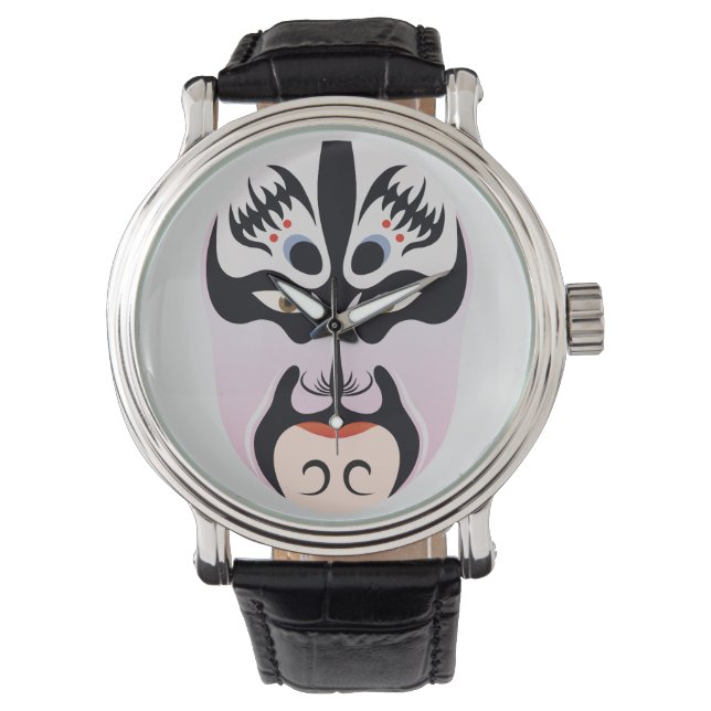 Peking opera make-up Zhang Fei Horloge (Voorkant)