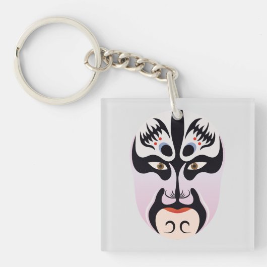 Peking opera make-up Zhang Fei Sleutelhanger (voorkant)