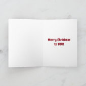 PEKING OUT OM TE ZEGGEN *VROLIJK KERSTMIS* NEEF FEESTDAGEN KAART (Binnen)