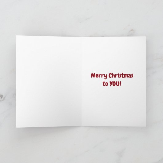 PEKING OUT OM TE ZEGGEN *VROLIJK KERSTMIS* NICHT FEESTDAGEN KAART (Binnen)