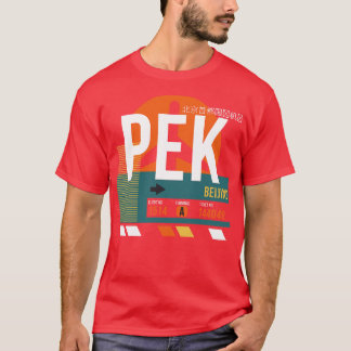 Peking PEK Airport Code Bagage Label T-shirt