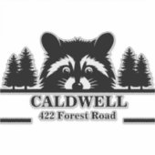 Peking Raccoon gepersonaliseerd postbusadres Sticker (Voorkant)