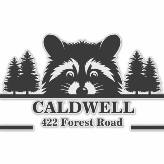 Peking Raccoon gepersonaliseerd postbusadres Sticker (Voorkant)