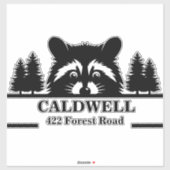 Peking Raccoon gepersonaliseerd postbusadres Sticker (Vel)