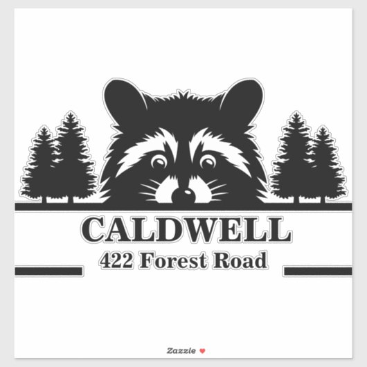 Peking Raccoon gepersonaliseerd postbusadres Sticker (Vel)