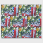 Peking Raccoons Kerstcadeaus Cadeaupapier (Vlak)