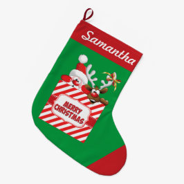 Peking Santa n'Reindeer Stocking Grote Kerstsok