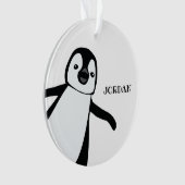 Peking schattige pinguïn zwart wit Gepersonaliseer Ornament (voorkant)