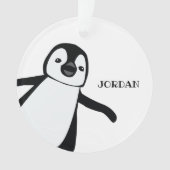 Peking schattige pinguïn zwart wit Gepersonaliseer Ornament (voorkant)