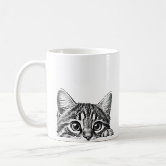 Peking Sneaky Cat Kitten Schattig Koffiemok (Links)