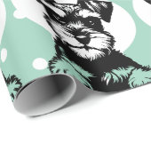 Peking Terrier Groen Gepersonaliseerd Thema Cadeaupapier (Rol Hoek)