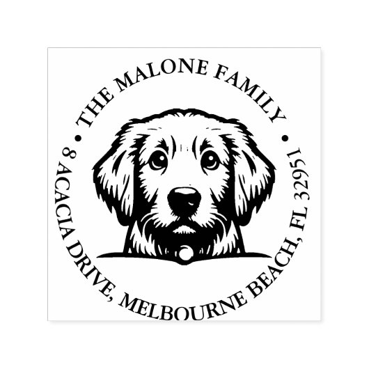 Peking Terrier Puppy Gepersonaliseerd Thema Zelfinktende Stempel (Design)