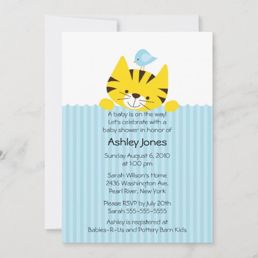 Peking Tiger Neutraal Baby shower Invitation Kaart (Voorkant)