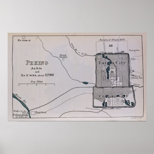 Peking uit het boek Ser Marco Polo Poster (Voorkant)