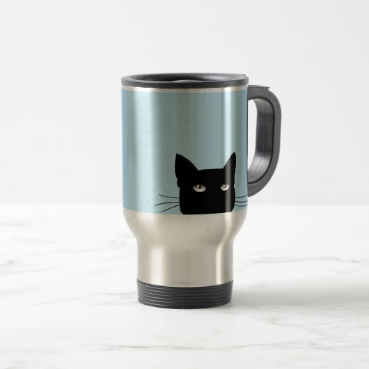 PEKING UP ZWARTE KAT KOFFIE REIZEN MOK (Voorkant rechts)