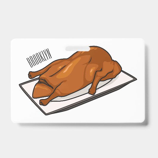 Pekingeend cartoonillustratie badge (Voorzijde)