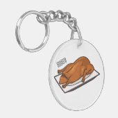 Pekingeend cartoonillustratie sleutelhanger (Voorkant Links)