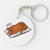 Pekingeend cartoonillustratie sleutelhanger (Achterkant)