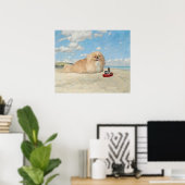 Pekingees aan de Zeekust Poster (Thuiskantoor)