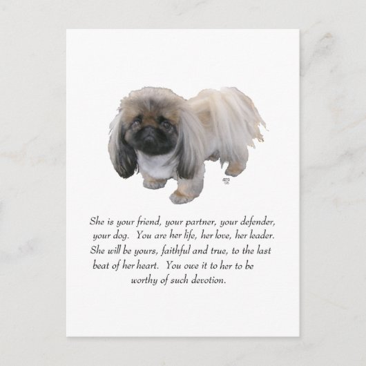 Pekingees Aandenken - VROUW Briefkaart (Voorkant)