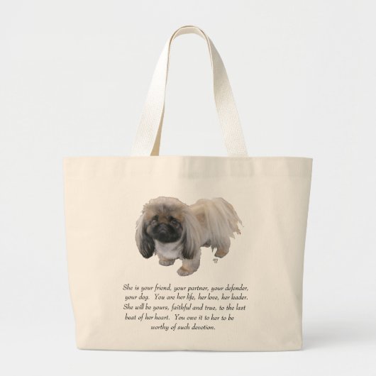 Pekingees Aandenken - VROUW Grote Tote Bag (Voorkant)