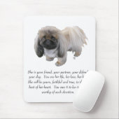 Pekingees Aandenken - VROUW Muismat (Met muis)