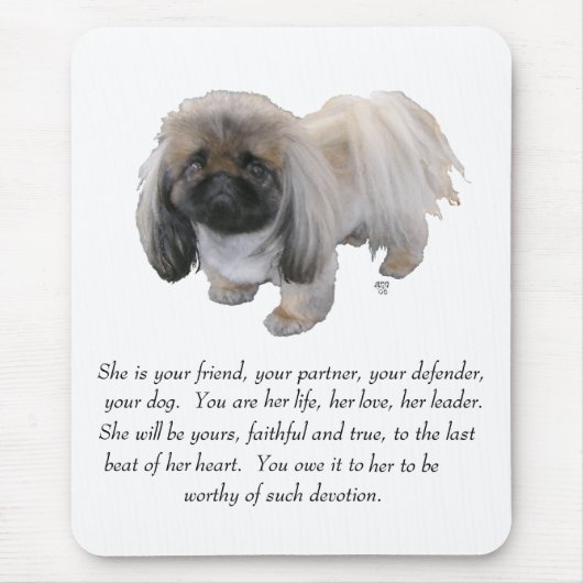 Pekingees Aandenken - VROUW Muismat (Voorkant)
