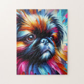 Pekingees Acrylprint | Kleurrijk | Levendig Legpuzzel (Verticaal)