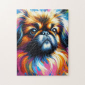 Pekingees Acrylprint | Kleurrijk | Levendig Legpuzzel (Verticaal)