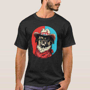 Pekingees Cowboy Grappige Hond Wilde Westen T-shirt