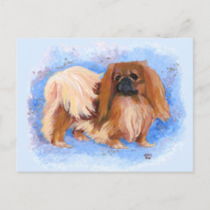 Pekingees Echte Blauwe Briefkaart