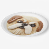 Pekingees Hond 3D Geïnspireerd Papieren Bordje (Gekanteld)