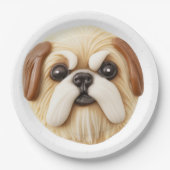 Pekingees Hond 3D Geïnspireerd Papieren Bordje (Voorkant)