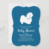 Pekingees Hond Baby Shower Jongen Blauw Kaart (Voorkant)