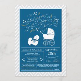 Pekingees Hond Baby Shower Jongen Blauw Kaart