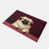 Pekingees Hond Deurmat Kunst (Schuin)