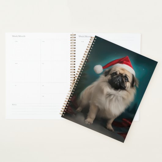 Pekingees hond in de sneeuw Kerstmis Planner (Display)