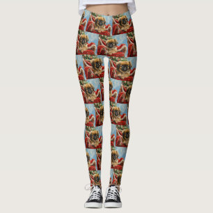 Pekingees Hond Kerst Festiviteit Leggings