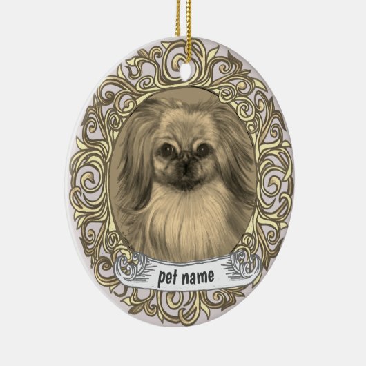 Pekingees hond liefdevolle herinnering ornament (Rechts)
