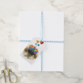 Pekingees Hond met Hartjes Valentijnsdag Cadeaulabel (Met Touw)