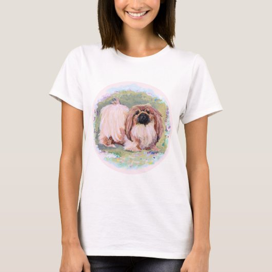 Pekingees Hond Mooi in Roze T-shirt (Voorkant)