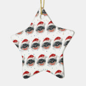 Pekingees Hond Ras Kerst Sterren Keramisch Ornament (Links)