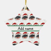 Pekingees Hond Ras Kerst Sterren Keramisch Ornament (Achterkant)