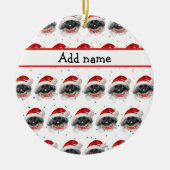 Pekingees Hond Ras Kerst Sterren Keramisch Ornament (Voorkant)