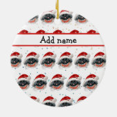 Pekingees Hond Ras Kerst Sterren Keramisch Ornament (Achterkant)
